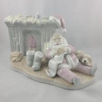 Santa Sleeping by Fireplace