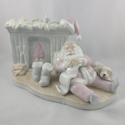 Santa Sleeping by Fireplace